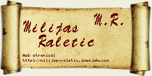 Milijas Raletić vizit kartica